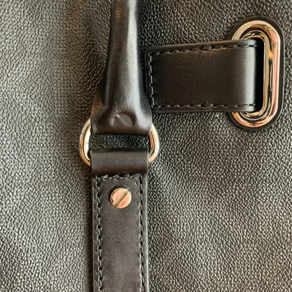 COPY - Michael Kors Large Hamilton MK Logo Tote Bag Purse Black 🖤🖤🖤 Silver Hard… - Picture 12 of 16